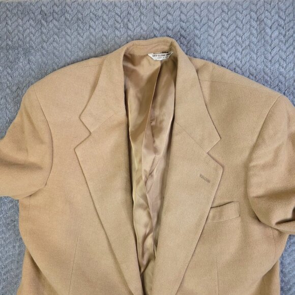 Bill Blass 100% Camel Hair Blazer Men’s 38R Tan Sport Coat Made in USA Vintage - Picture 8 of 9